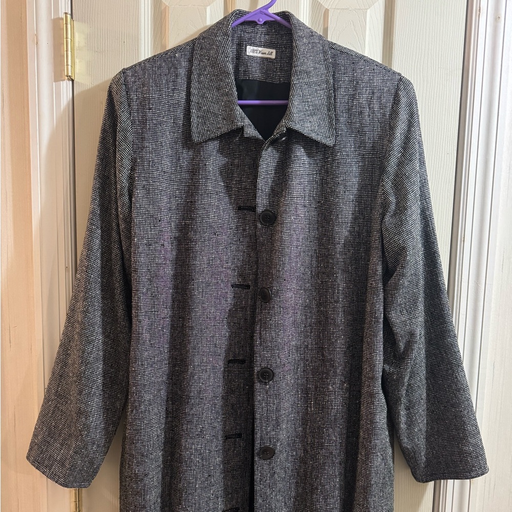 Ann May Woven Silk Full Length Jacket